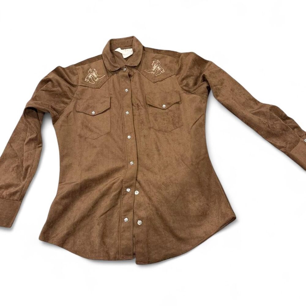 Sears Women's Junior - Brown Western Long Sleeve Shirt